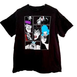 Vintage Disney Villains Black Short Sleeve Pullover Tee Size Large